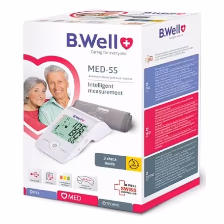 فشارسنج هوشمند دو کاربره بی ول مدل MED-55 با تکنولوژی 3check گارانتی 7 ساله شرکت