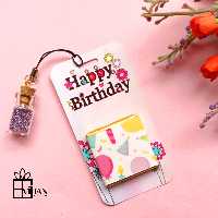 شکلات گیفت کادویی تولد مبارک با آویز شیشه ای مینیاتوری 3