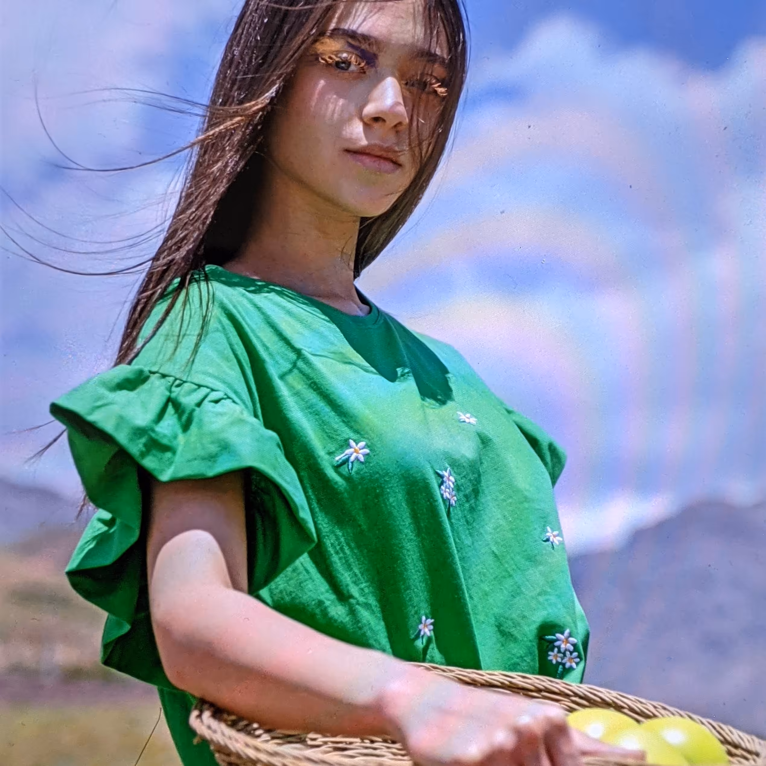 تیشرت گلدوزی شده 12 سال تینیجری رنگ سبز