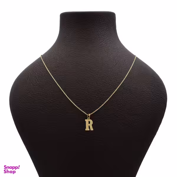 گردنبند طلا 18 عیار زنانه سانا گالری طرح R کد 772D3215