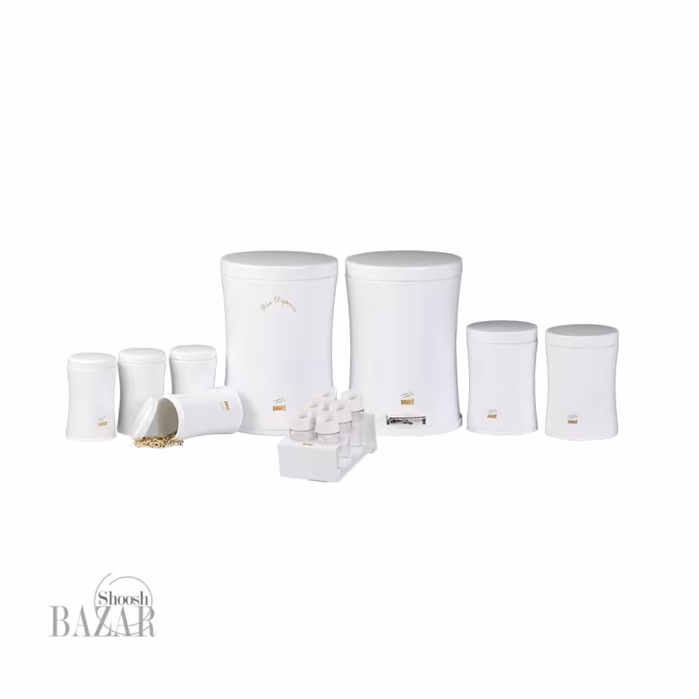 سرویس جهیزیه 15 پارچه کمر باریک سفید در فلزی بهازکالا 16301089