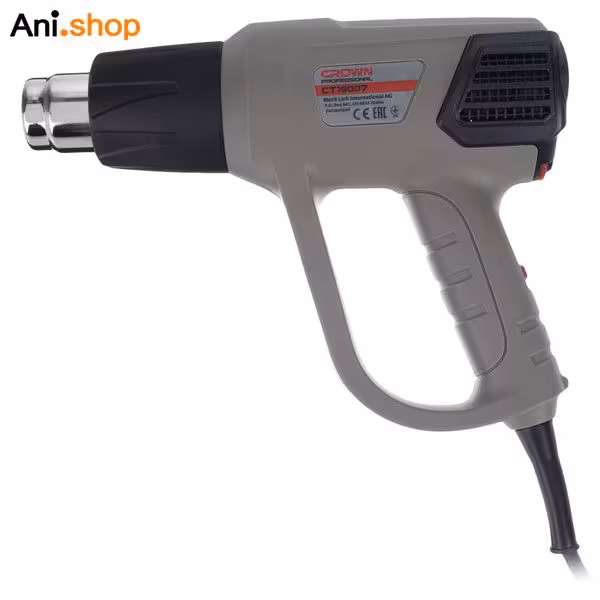 سشوار صنعتی کرون 2000 وات دیمدار به همراه لوازم جانبی کد CT19007