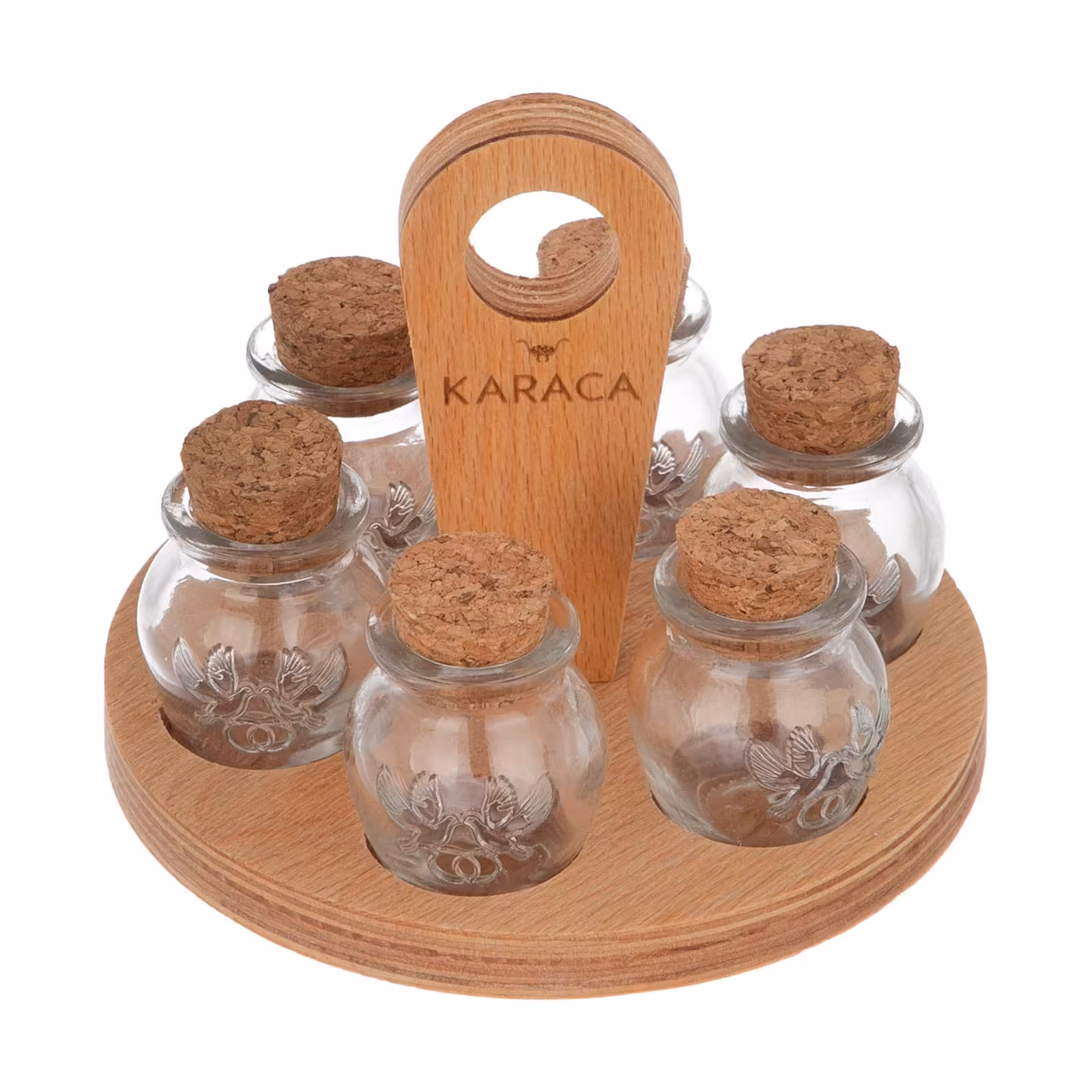 ست جا ادویه 6 پارچه چوبی شیک برند کاراچا | فروشگاه ژرمن کالا