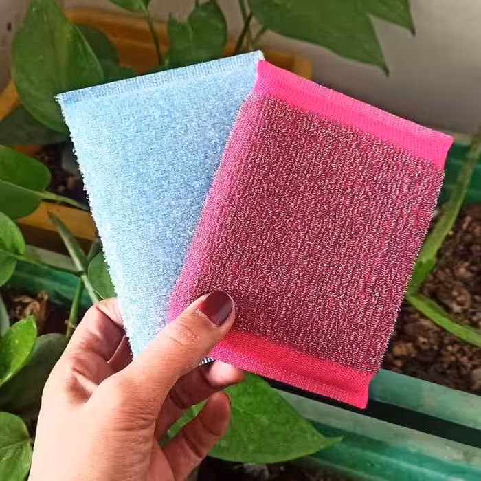 اسکاج وسیم ظرفشویی چندکاره کره ای اصل مت ضدبوضدباکتری بادوام بسته2عددی زبر و نرم