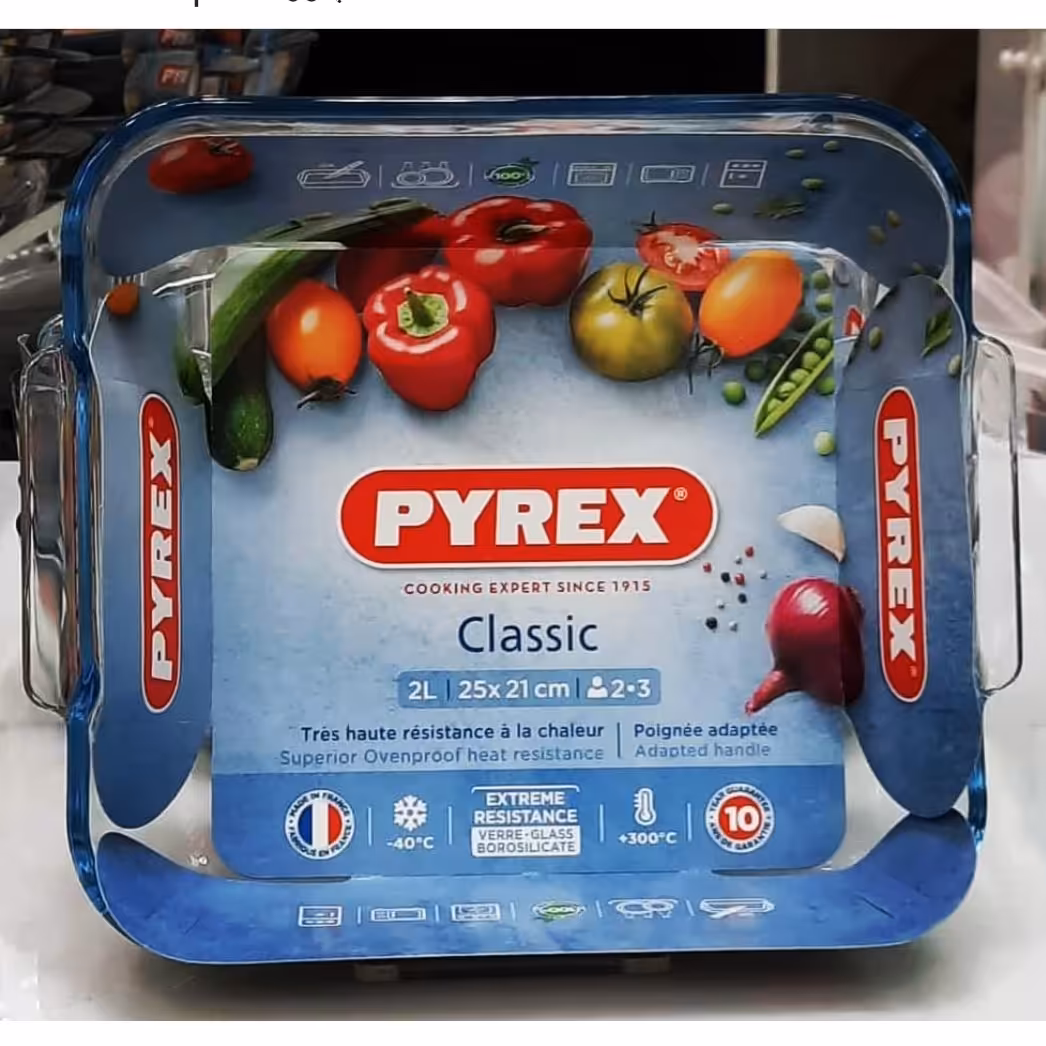 تابه مربع پیرکس فرانسه سایز 25 در 21 PYREX