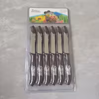 چاقو میوه خوری 12 عددی مارک ماربلا طرح هخامنشی برجسته با تیغه استیل و دسته پلاستیک فشرده  برزیل (چاقو)و طول 16 سانت    