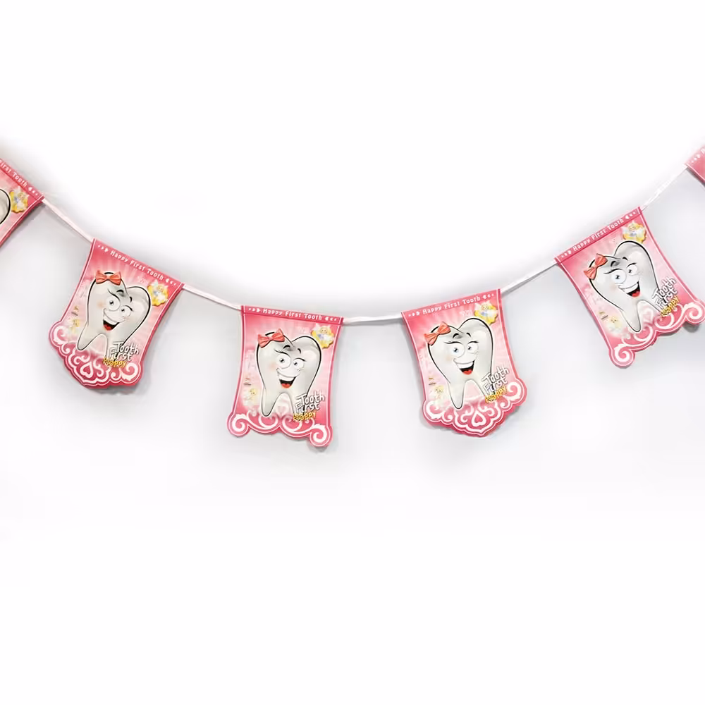 ریسه تم تولد دندونی دخترانه 