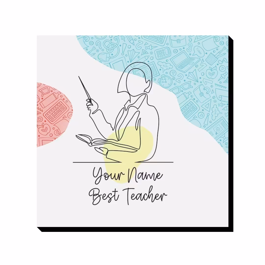 تابلو  روز معلم (خانم)کدtpp005 با امکان چاپ و طراحی نام معلم