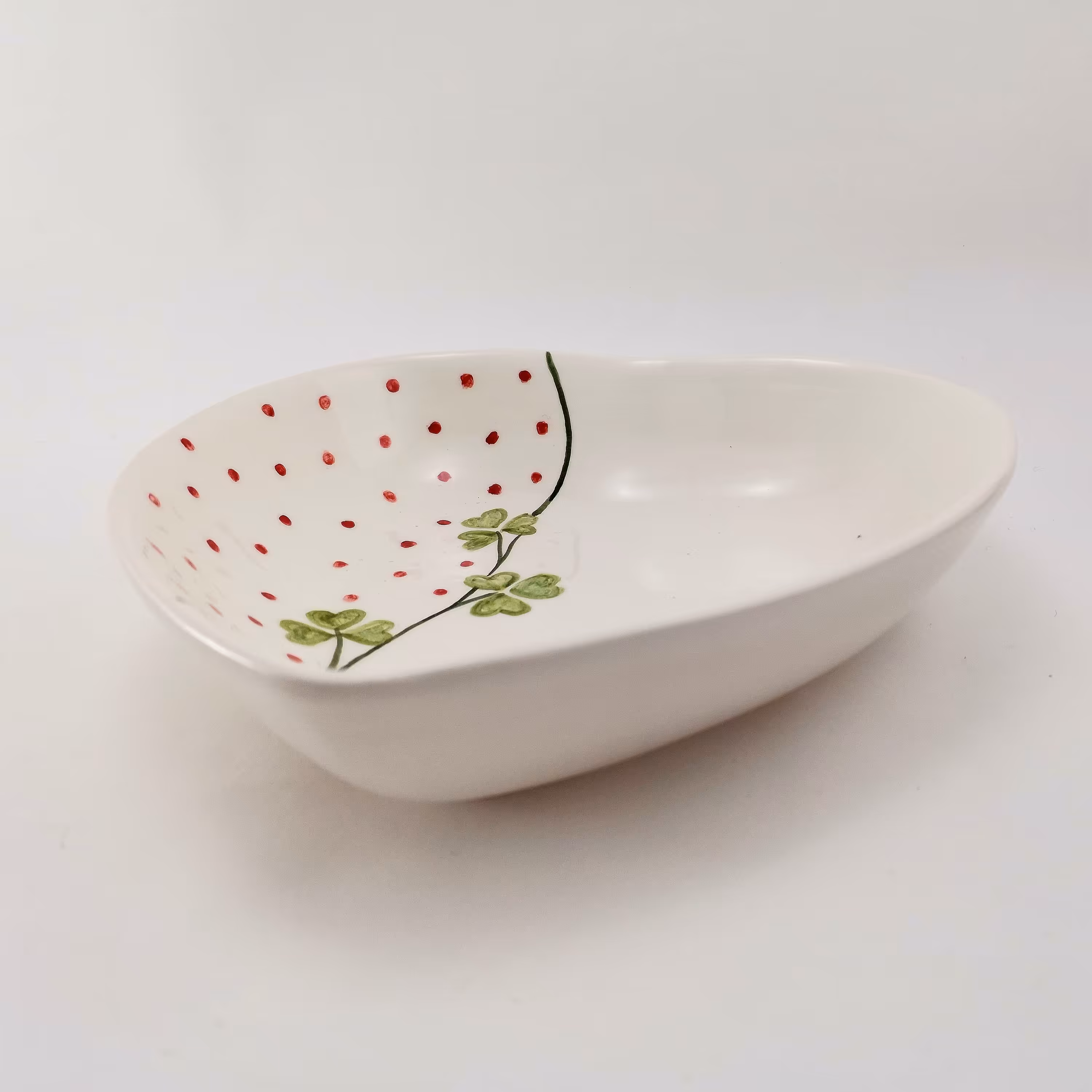 خورشت خوری قلبی سرامیکی طرح شبدر