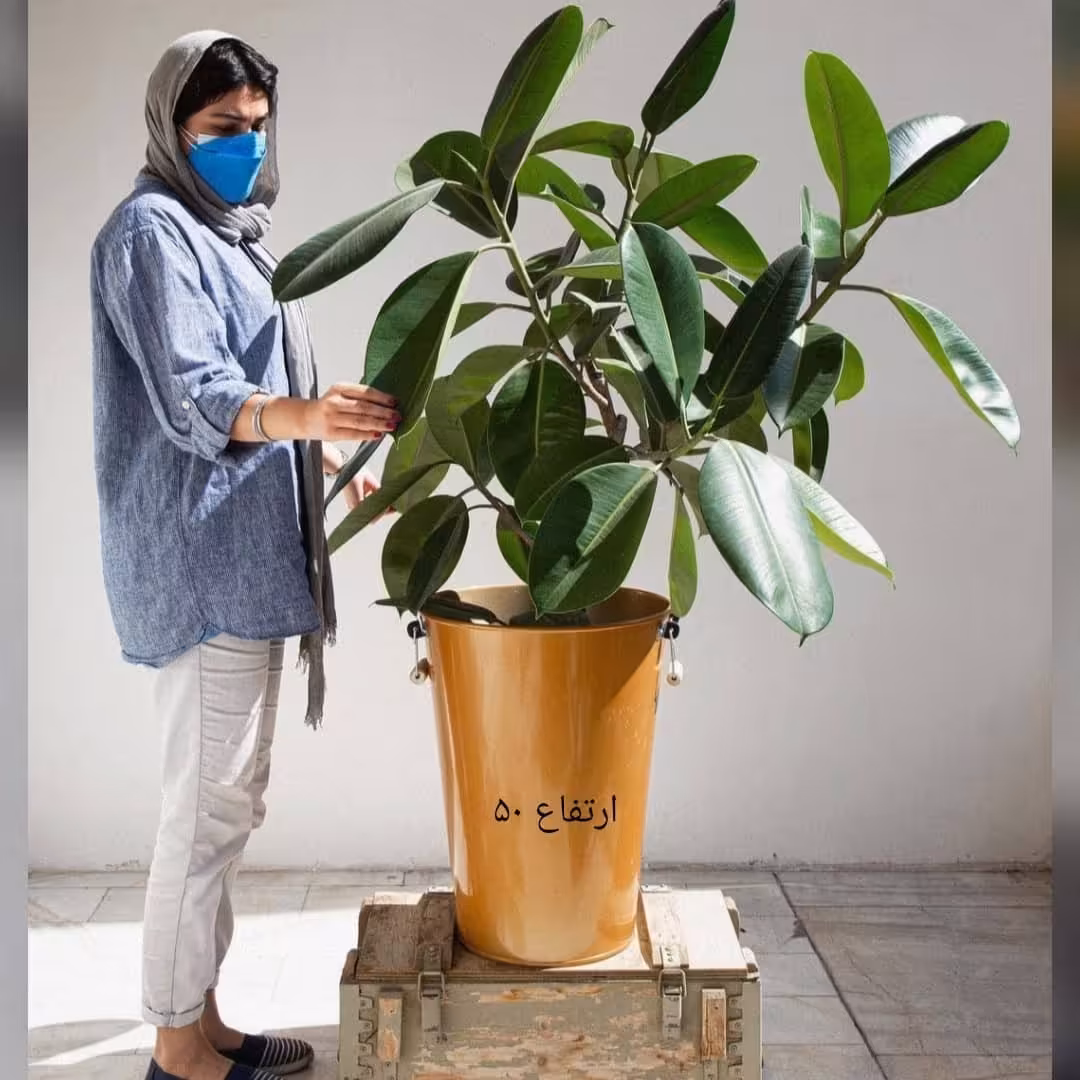 گلدان فلزی دیپ سایز بزرگ قطر 41  سانت  ارتفاع 55 سانت