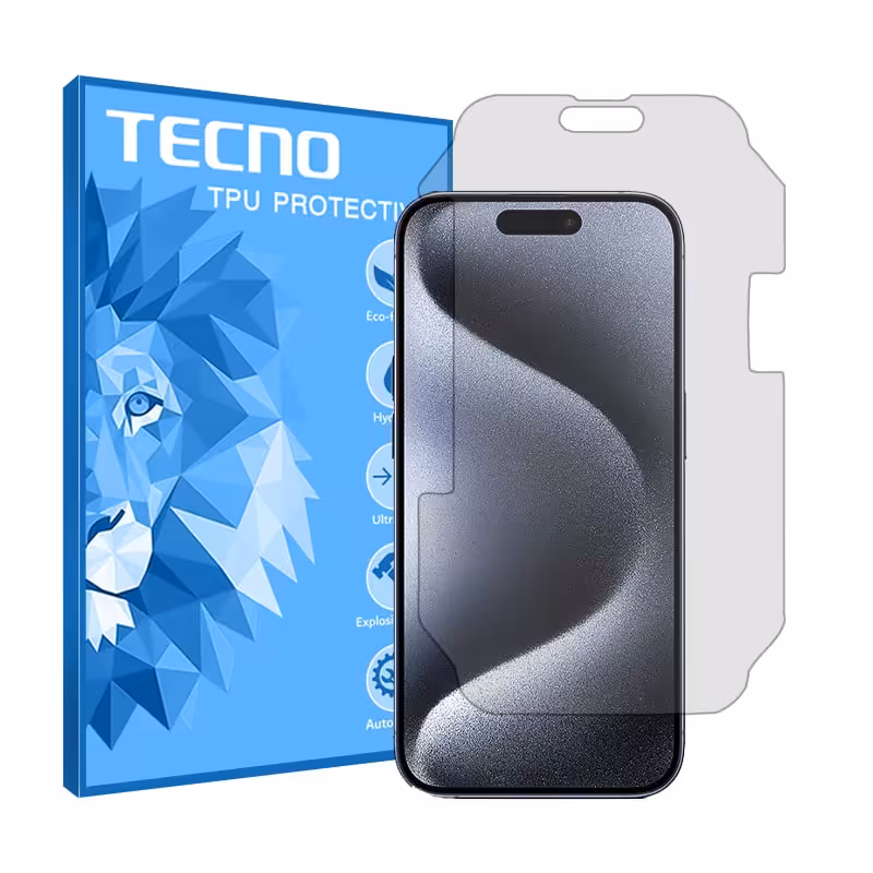 گلس اپل iPhone 15 Pro مدل هیدروژلی شفاف برند تکنو کد M