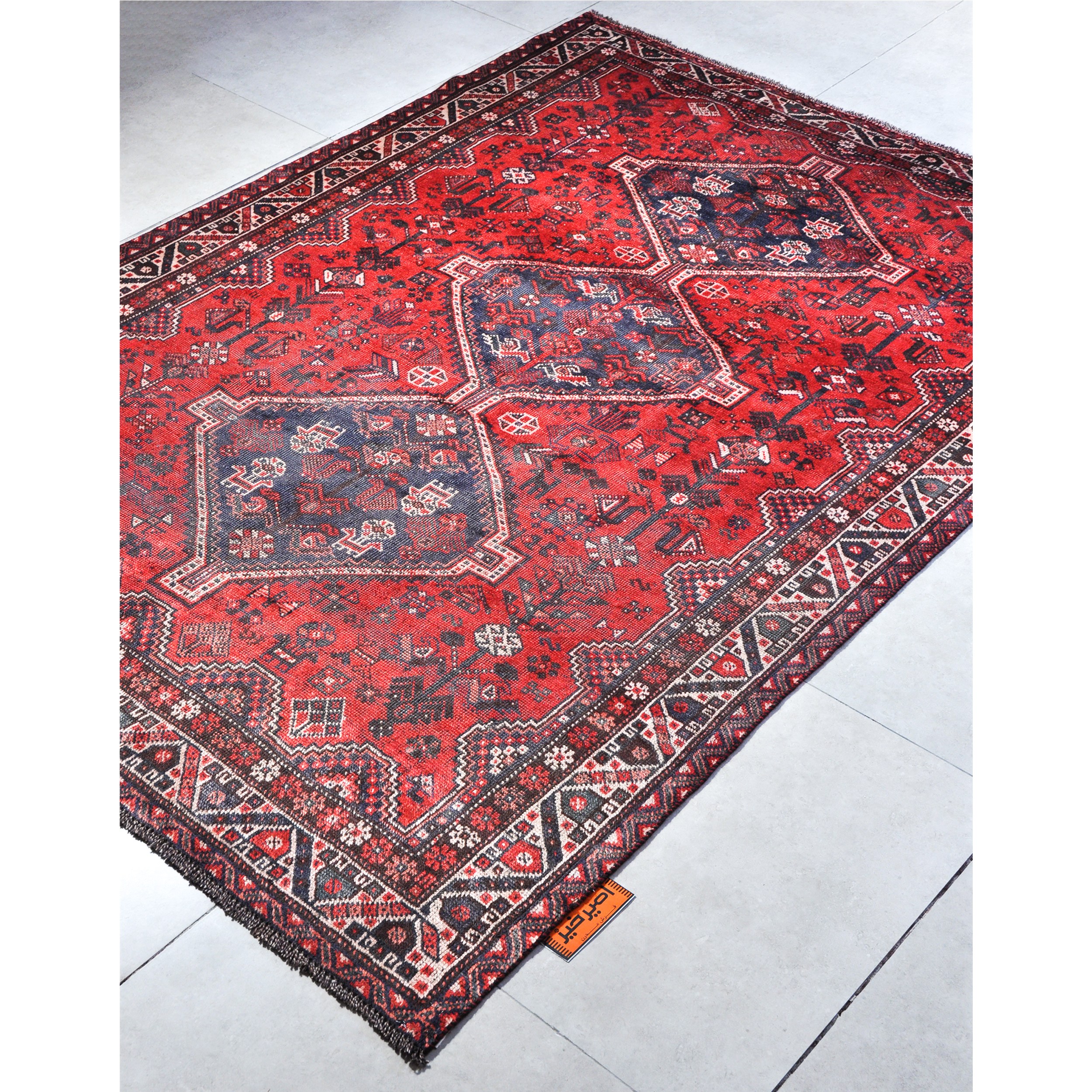 فرش دستبافت شش متری امیرخیز مدل وینتیج کد 110112