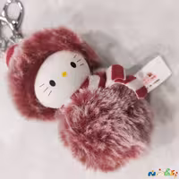 جاسوئیچی و آویز  پاندا کلاه دار پشمالو وارداتی ارتفاع 10 سانت 