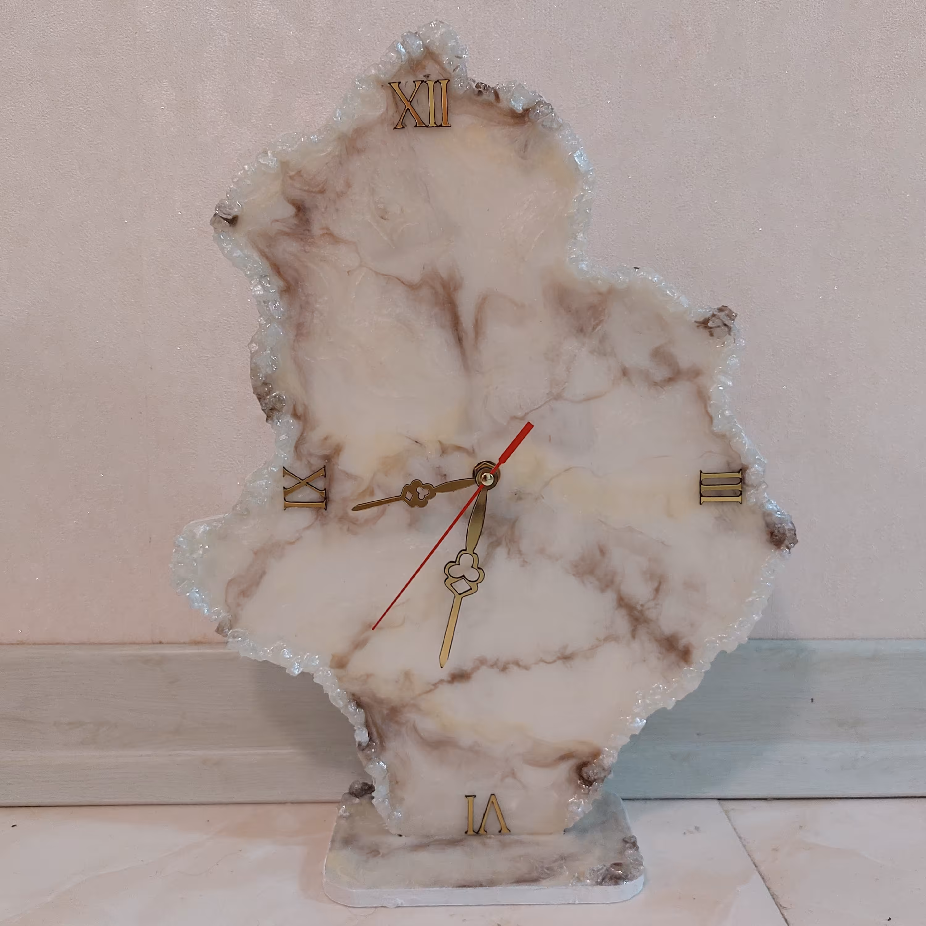 ساعت رزین طرح مرمر
