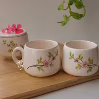 ست دو نفره ماگ و قندان رُز صورتی(هزینه ارسال پس کرایه)