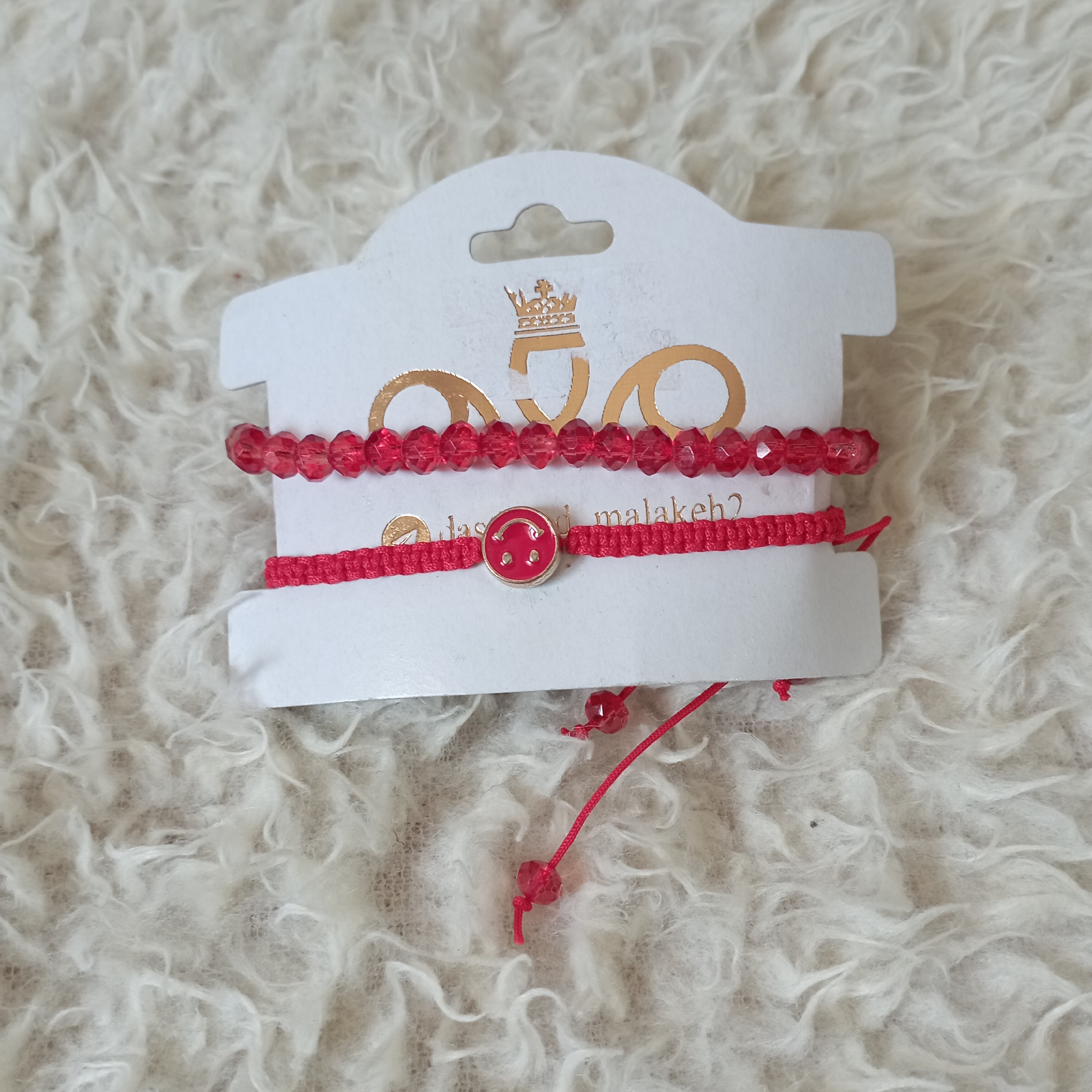 دستبند های دوتایی خوشگل و جذاب در رنگای قرمز،زرد،صورتی 