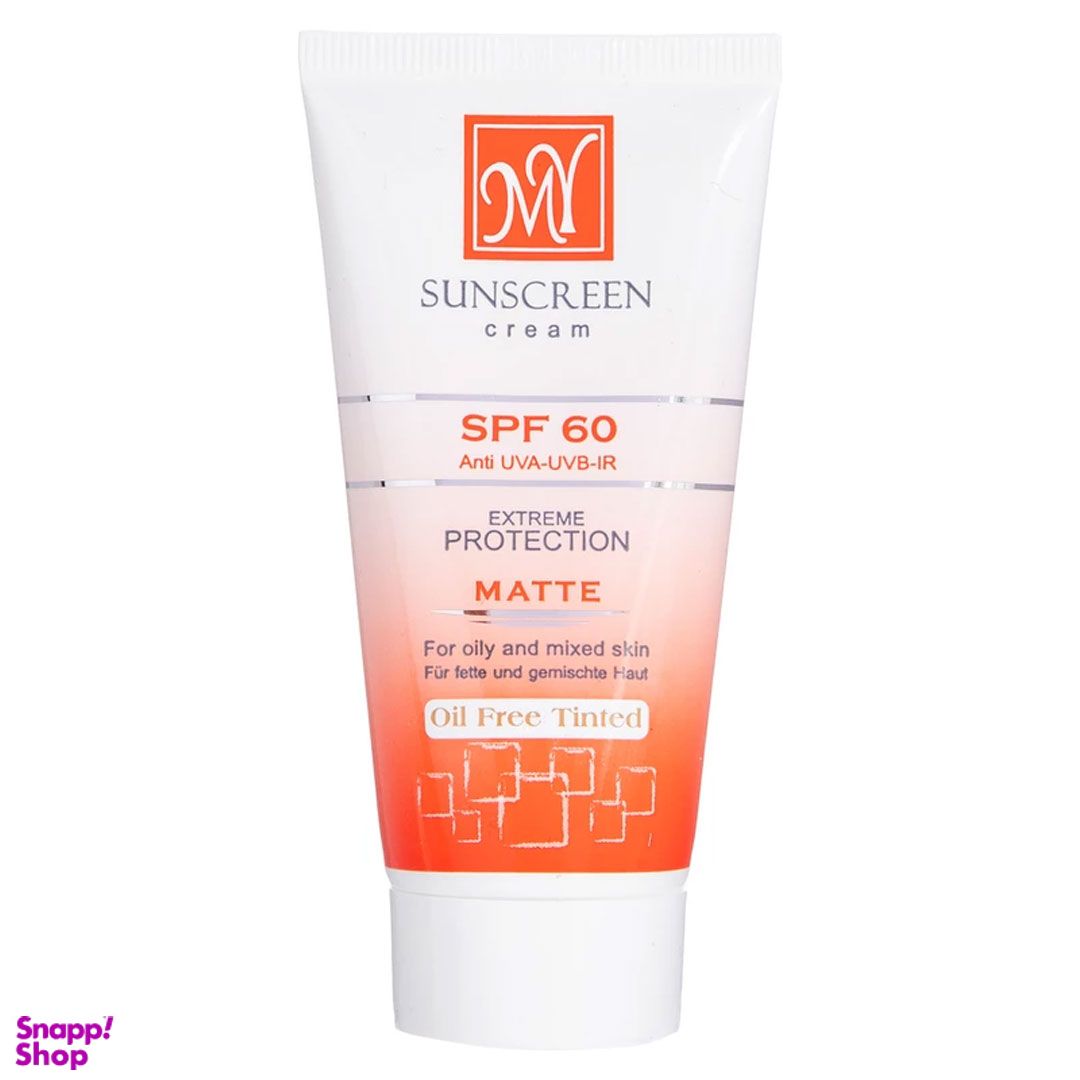 کرم ضد آفتاب مای با SPF60 فاقد چربی کرم پودری حجم 50 میلی لیتر