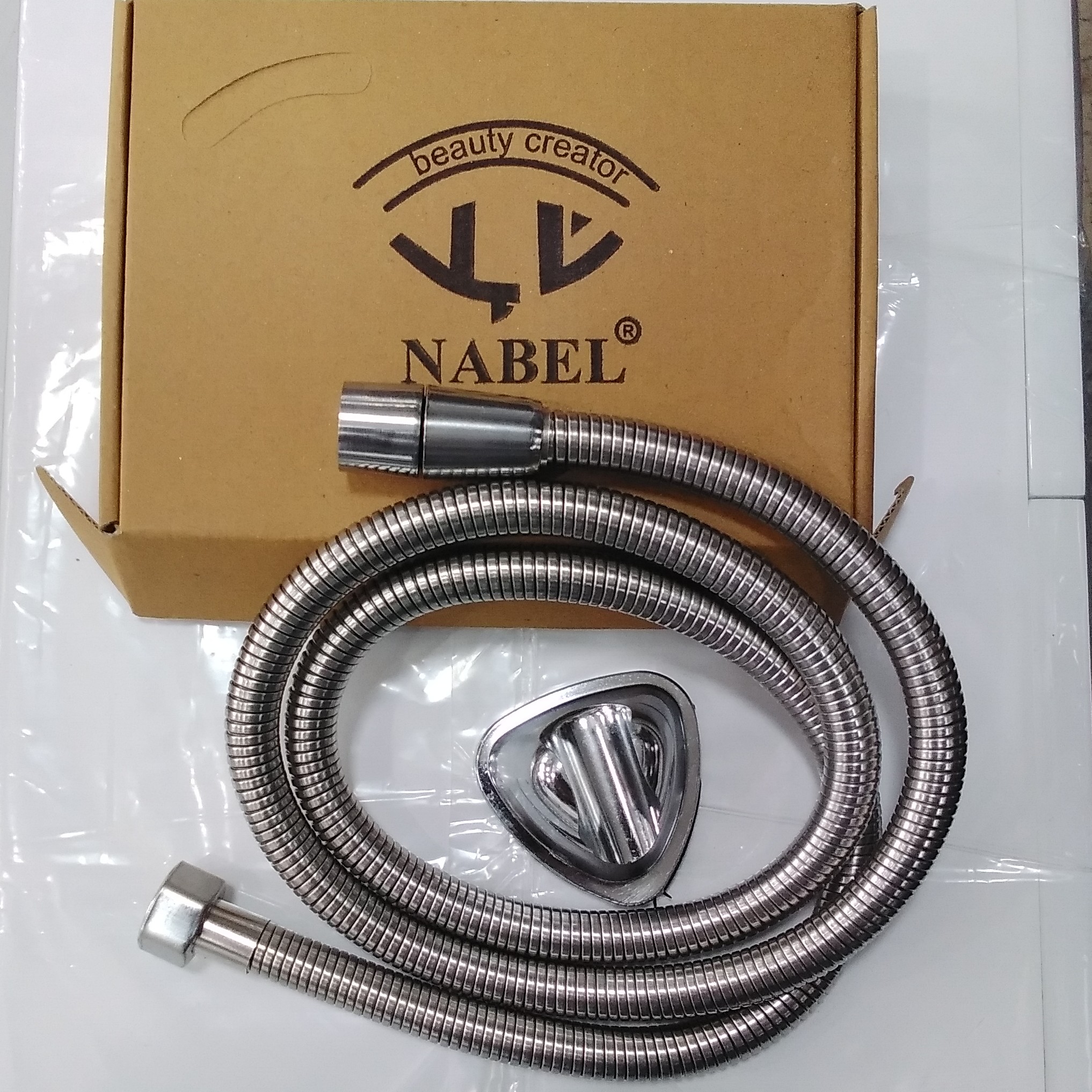 شیلنگ توالت کرم مات  مهرهای برنجی استیل زد زنگ با بسته بندی صادراتی