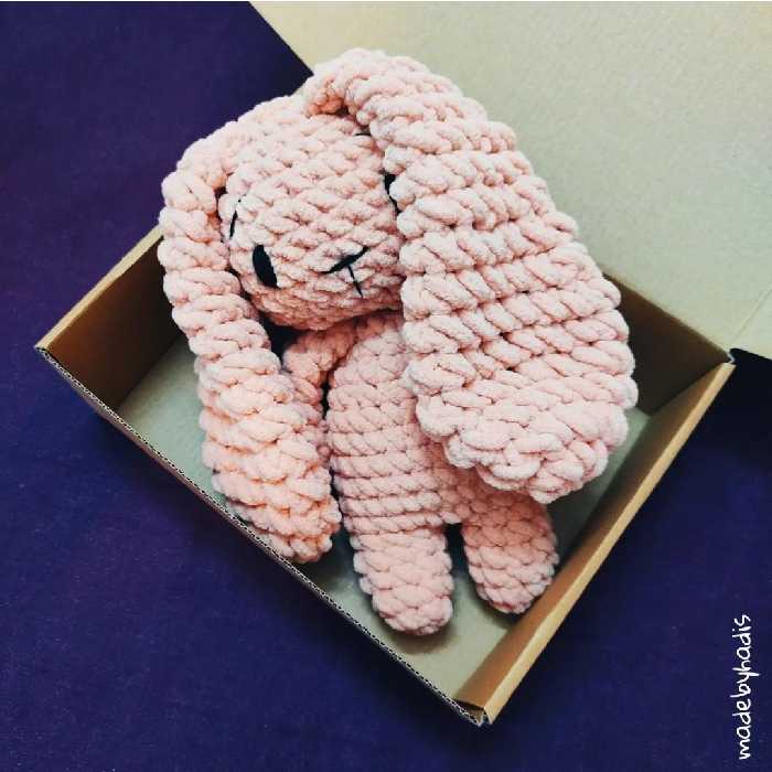 عروسک بافتنی خرگوش مخملی نرمالوی بالشتی