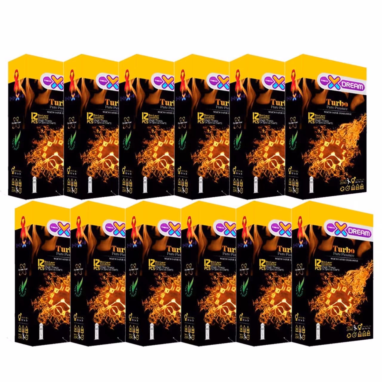 کاندوم ایکس دریم مدل Turbo مجموعه 12 عددی