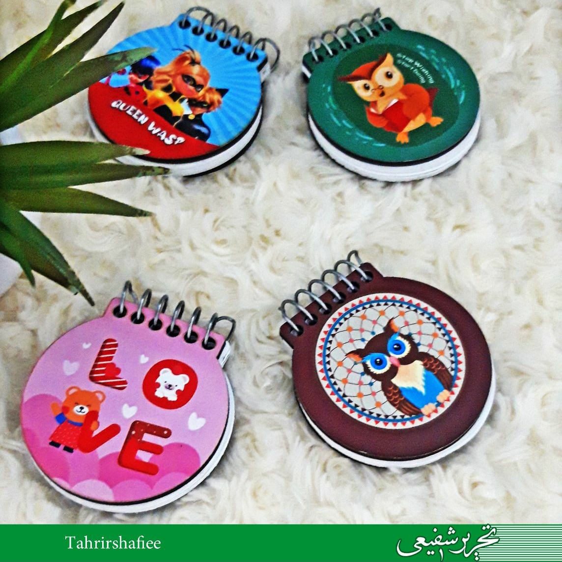 دفترچه یادداشت سیمی نقلی گرد با قطر 6 سانت بدون خط