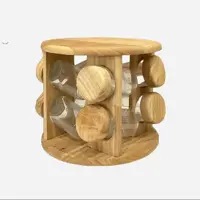 ست ادویه 8 تایی چوبی گردان ایستاده یونیک 6105