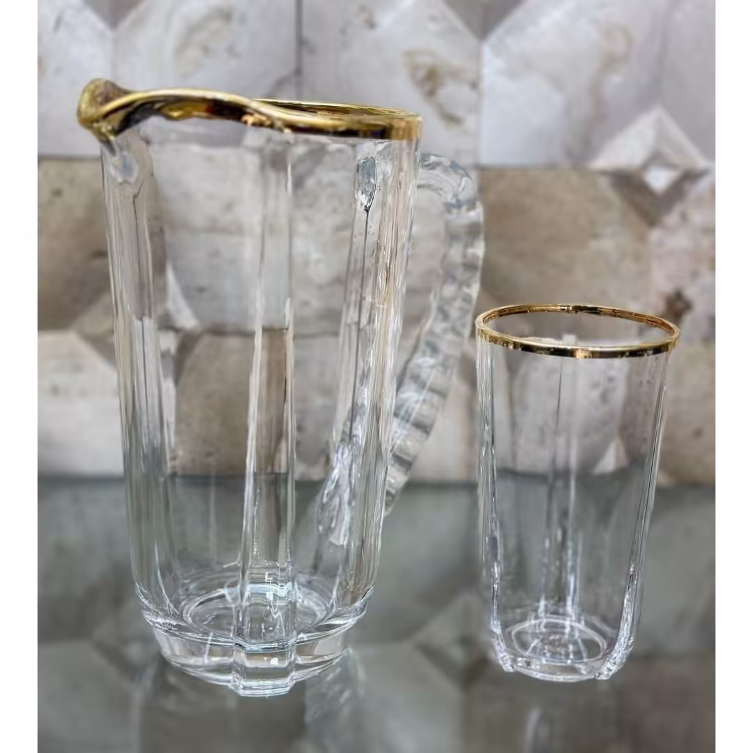 پارچ و لیوان سلتیک لب طلایی