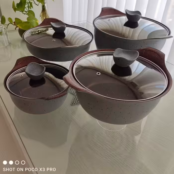 سرویس قابلمه8پارچه دیگ شف موجودشد👌✅.

✅باکیفیت بسیار بالا.
✅طراحی شیک.
✅داخل گرانیت.
✅دیواره بلند.
✅قیمت عالی
✅.5 ال