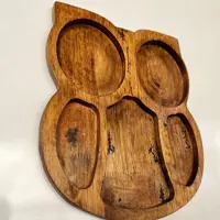 اردو خوری چوب طبیعی با طرح جغد 