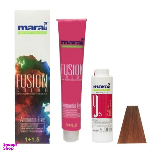کیت رنگ مو مارال (Maral) مدل Fusion شماره 7.465 رنگ قهوه‌ای تیتانی حجم 100 میلی‌لیتر