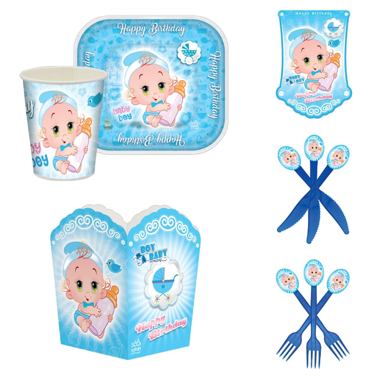 مجموعه 59 عددی تم تولد طرح نوزاد پسر مدل BB