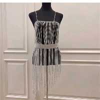 لباس نگین کریستال مجلسی خاص پسند زیورآلات فلزی رنگ ثابت نقره ای 