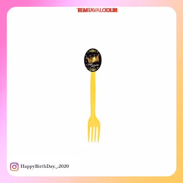 چنگال تم تاج مشکی طلایی