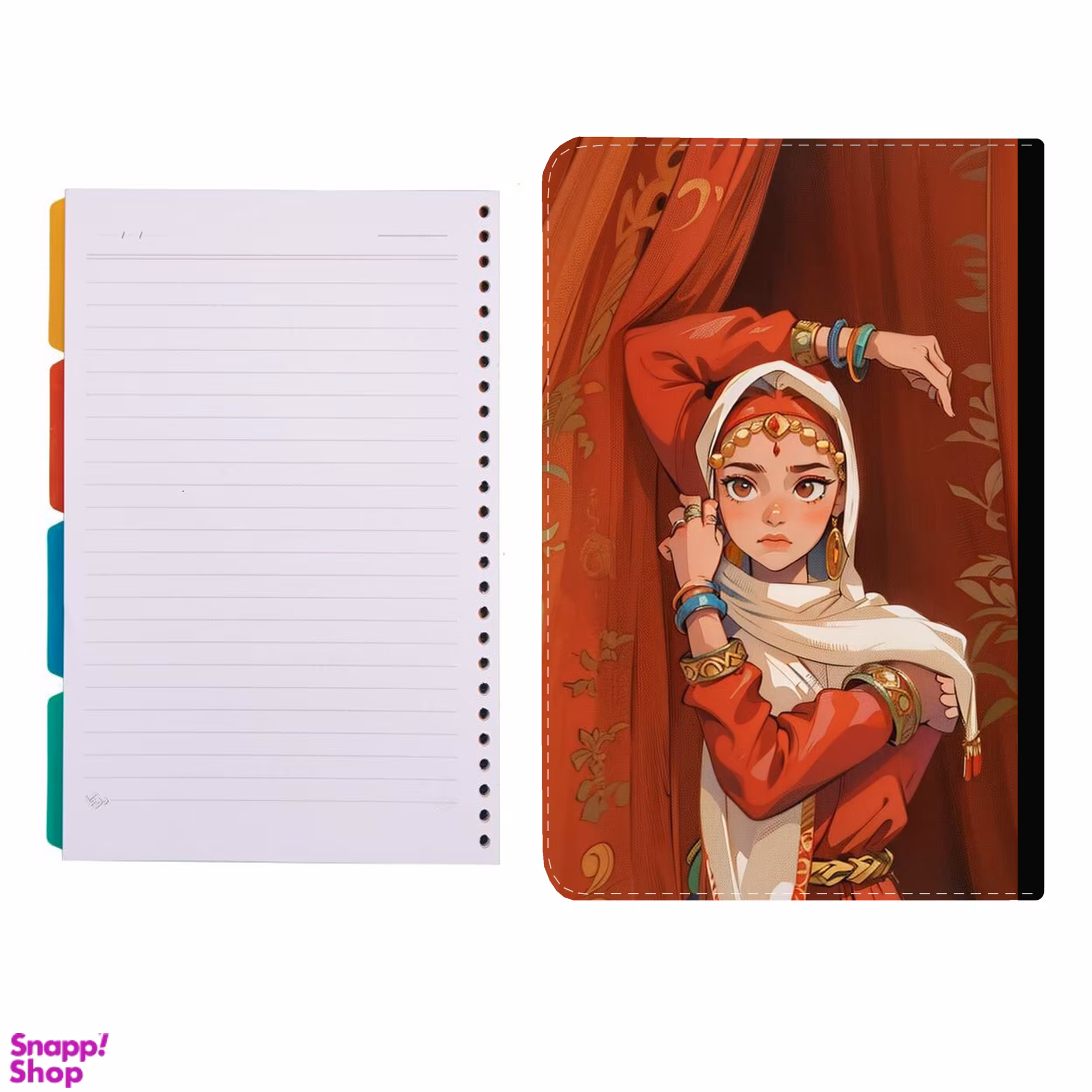 کلاسور طرح دختر صحرایی کد 3787 به همراه کاغذ کلاسور