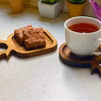 زیرلیوانی چوبی