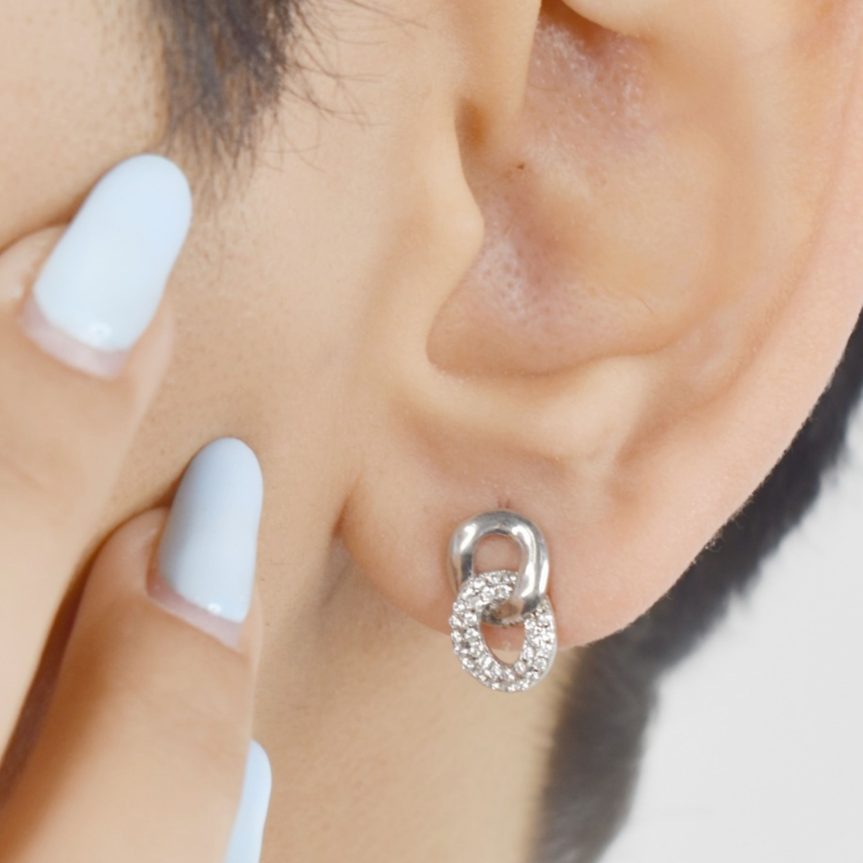 گوشواره میخی نقره زنانه کد 4477