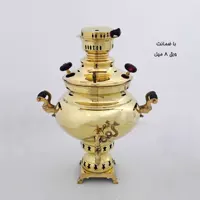 سماور 6 لیتر عدسی زرد ساده برند گل سرخ