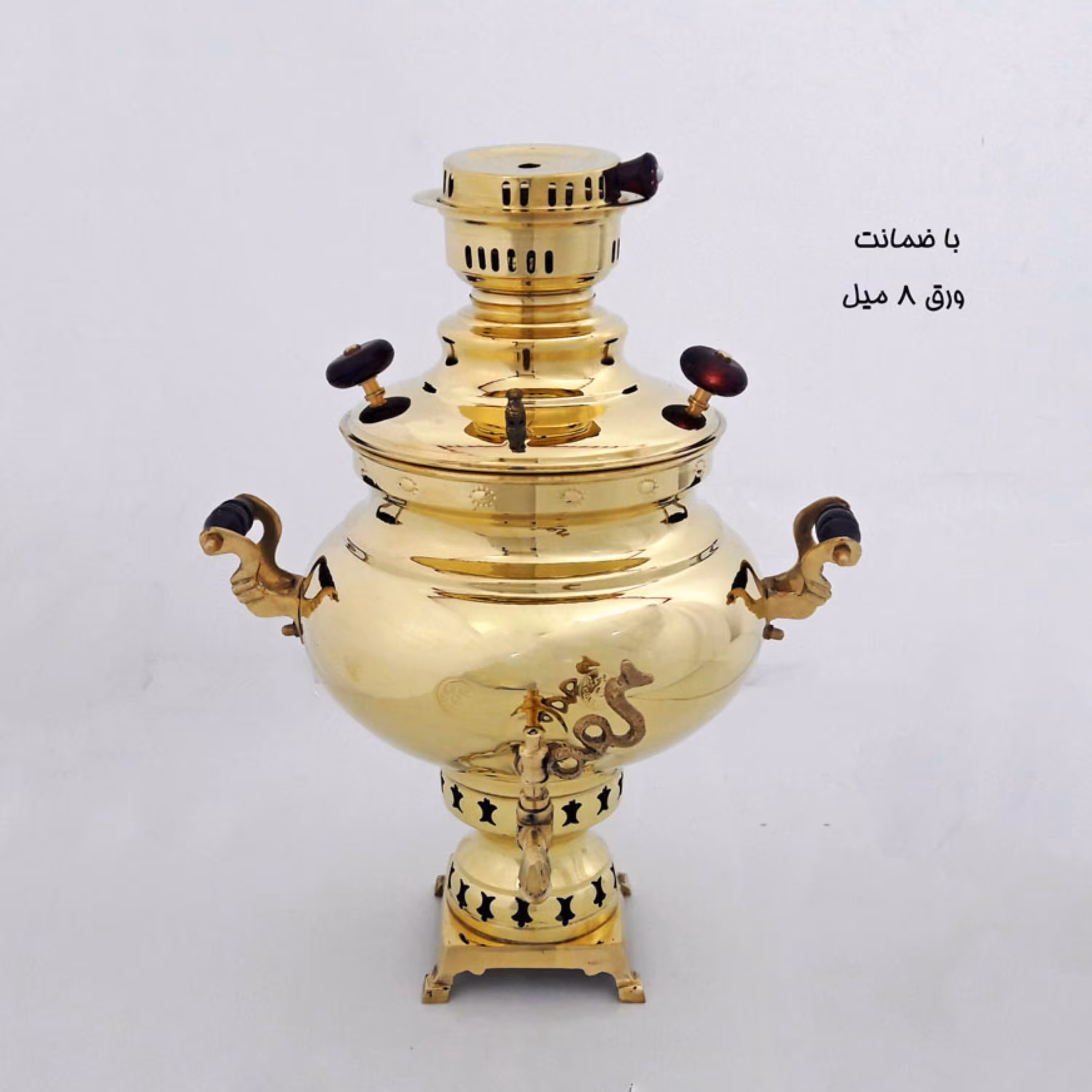 سماور 6 لیتر عدسی زرد ساده برند گل سرخ