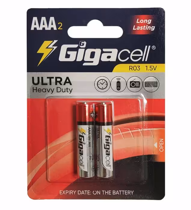 باتری نیم قلمی گیگاسل مدل Ultra Heavy Duty بسته 2 عددی