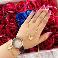 ساعت بند مکنتی مشکی خاویاری سرویس زنجیر ماری پروانه استیل رنگ ثابت 