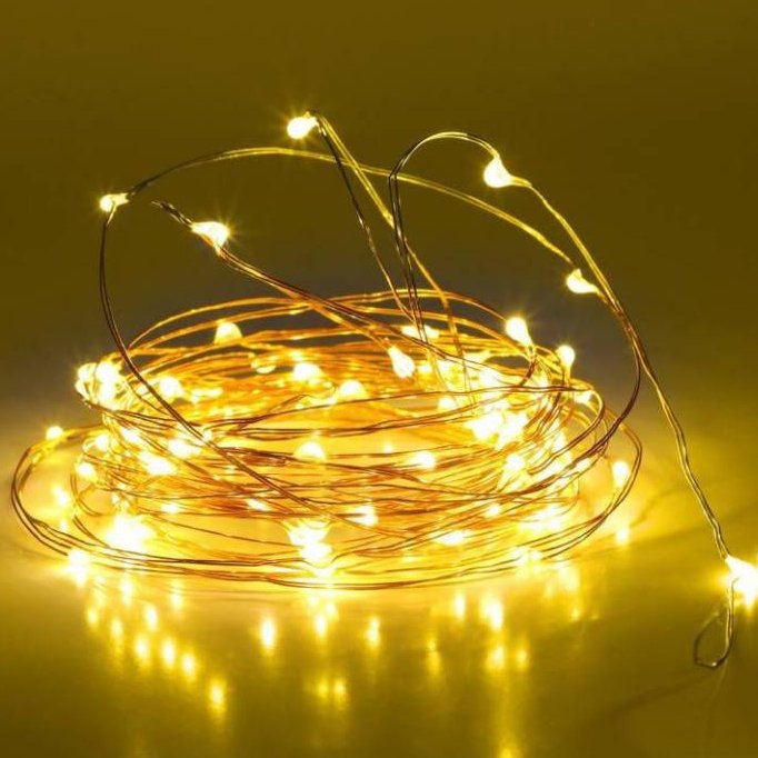 ریسه مفتولی ضدآب 5متری باتری مناسب استفاده در ظروف کریستالی و فانوس