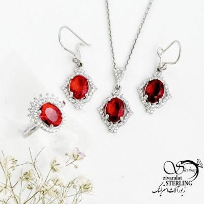 نیمست قرمز (طرح یاقوت سرخ) نقره ایتالیایی کد 17290