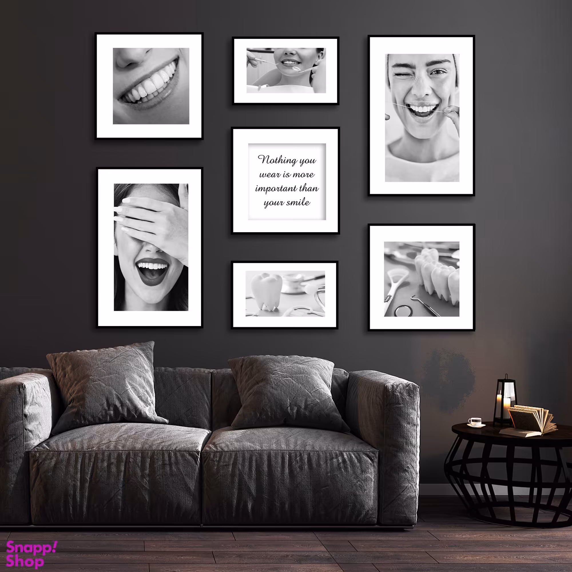 تابلو بکلیت طرح لبخند و دندانپزشکی مدل B-1570 مجموعه 7 عددی