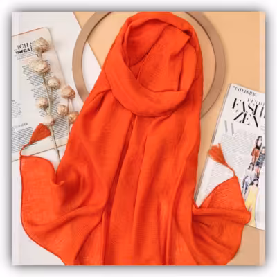 شال نارنجی نخی