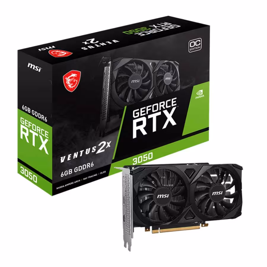 کارت گرافیک ام اس آی مدل RTX 3050 VENTUS 2X XS 6G OC GDDR6