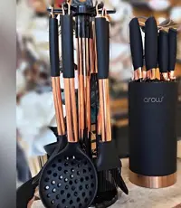 ست کفگیر ملاقه ترکیه رنگ مشکی arow-2660