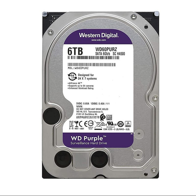 هارد اینترنال وسترن دیجیتال Purple WD60PURZ ظرفیت 6 ترابایت