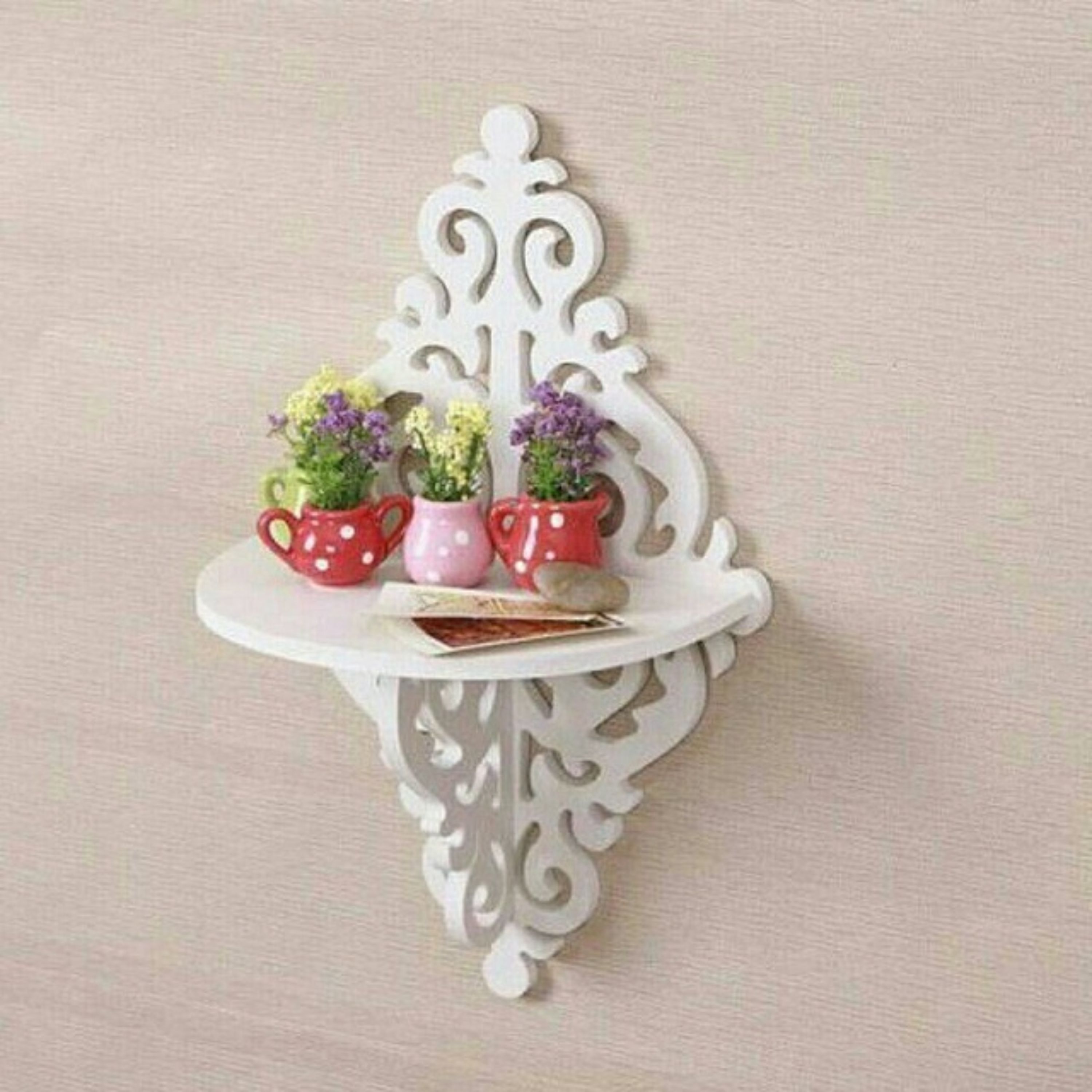 شلف دیواری چوبی طرح لوزی