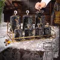 پا سماوری 8 پارچه رمینا مشکی ماربل برند مسینا 