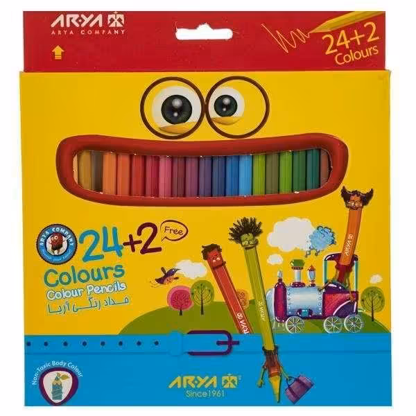 مدادرنگی24رنگ آریاجعبه مقوایی